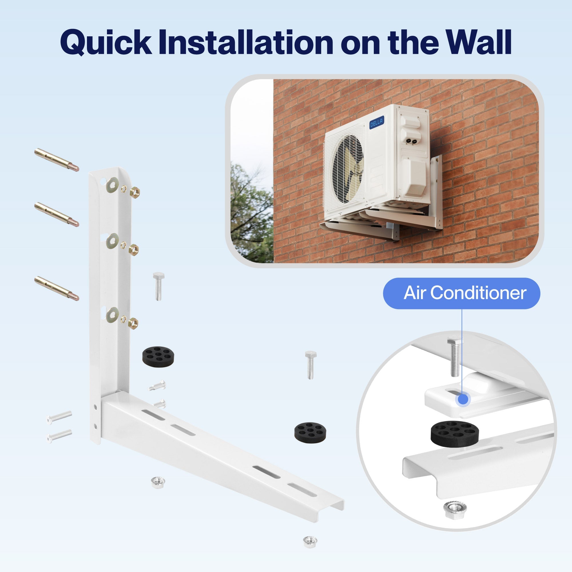 DELLA Heavy Duty Wall Mounting Bracket for 6000-12000 BTU Mini Split