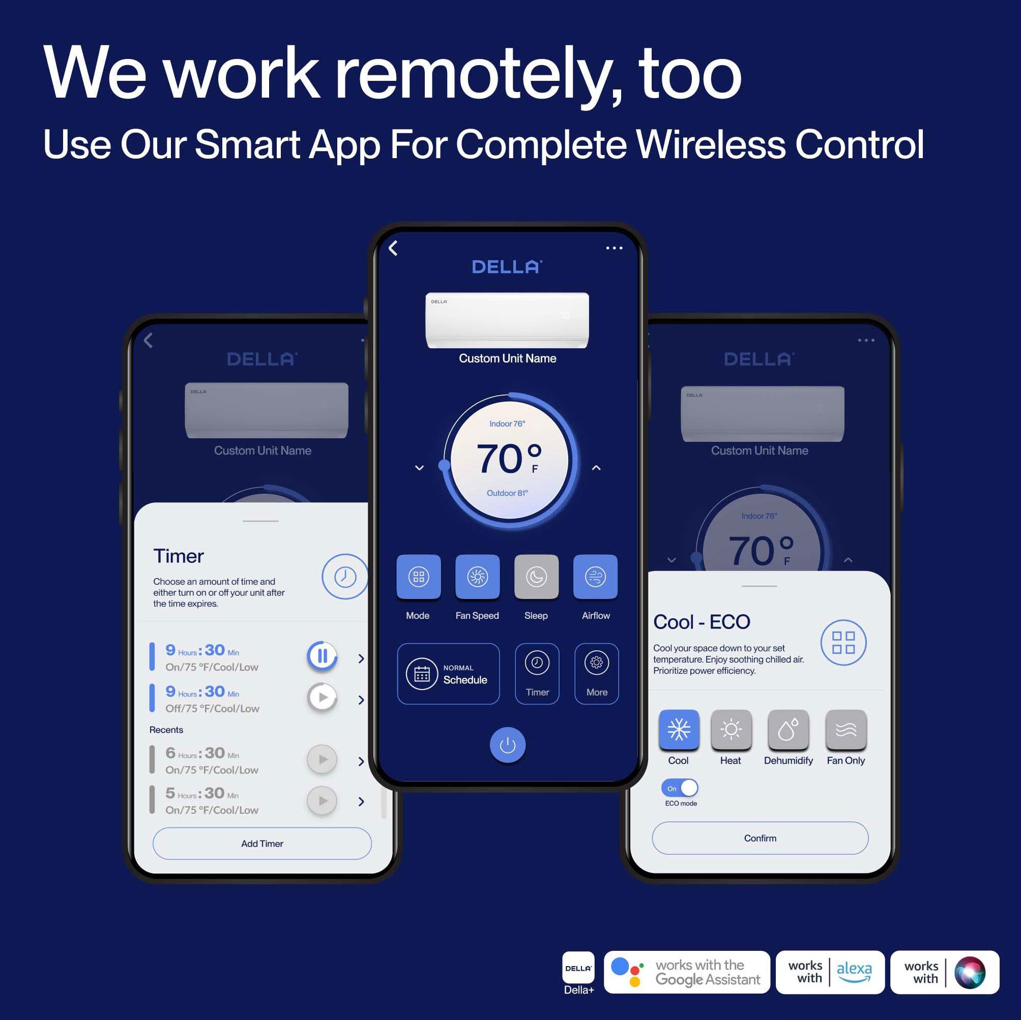 DELLA Econo Series 17000 BTU 17 SEER2 Mini-Split Heat Pump AC - Up to 1000 Sq.Ft.