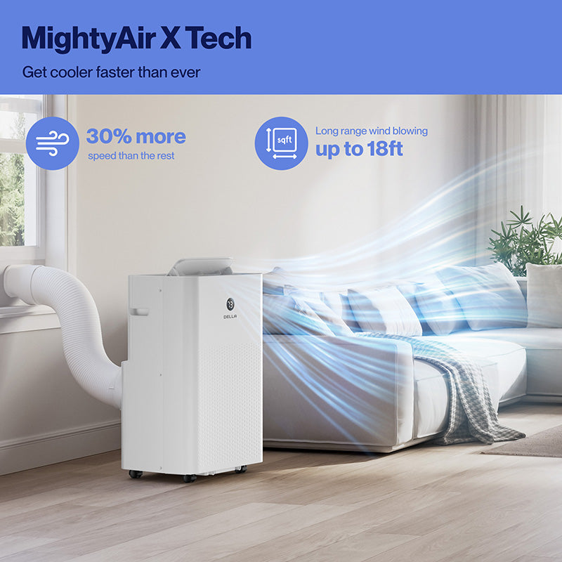 DELLA Traverse Series 14,000 BTU Smart WiFi Enabled Portable Air Conditioner, Cools Up To 400 Sq.Ft.