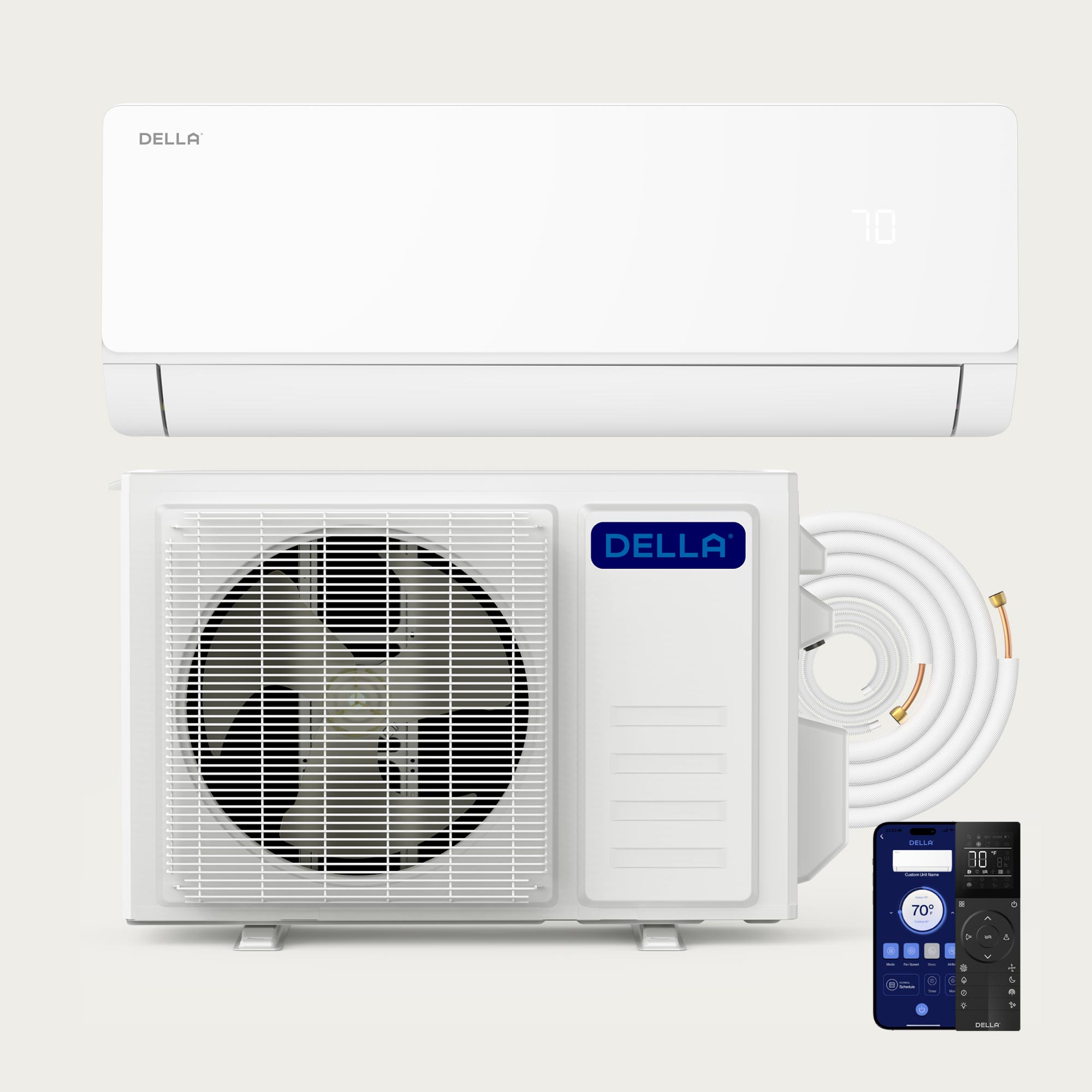DELLA Vita Series 36000 BTU 20 SEER2 Mini Split Heat Pump AC - Up to 2500 Sq.Ft.