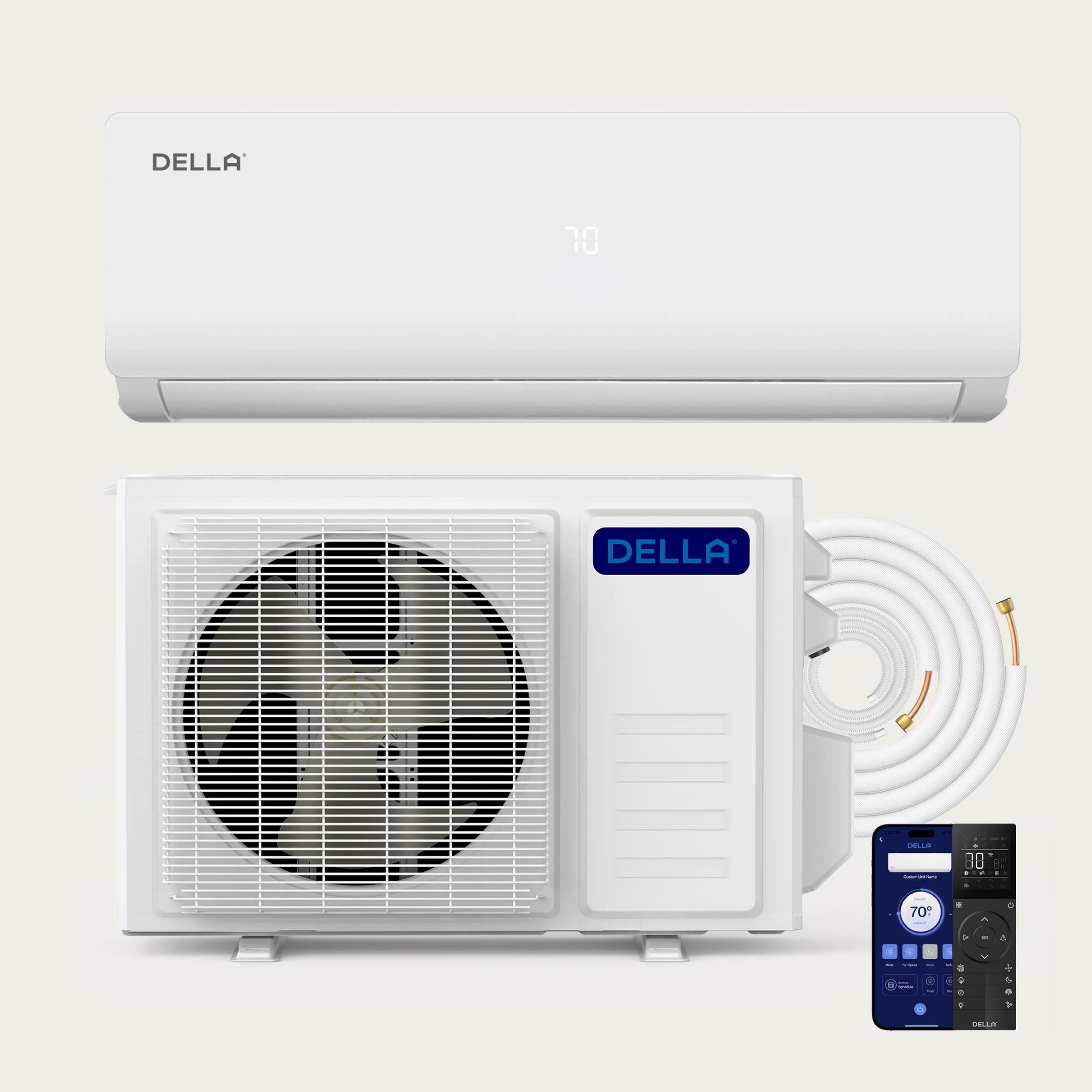 DELLA Vario Series 12000 BTU 23 SEER2 Mini Split Heat Pump AC - Up to 550 Sq.Ft.