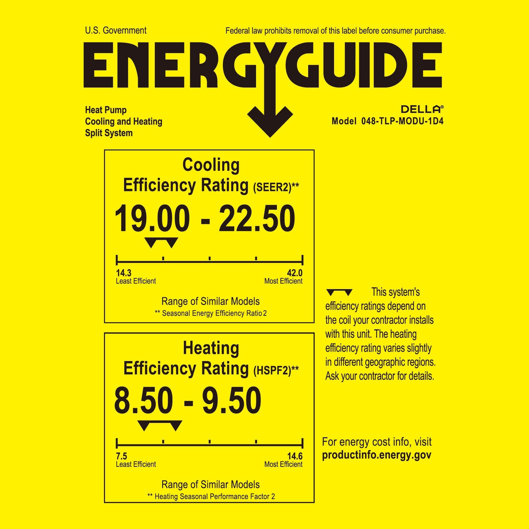 DELLA Vario Series 35000 BTU Dual Zone Mini Split AC with R-454B (12K+24K) - Up to 2050 Sq.Ft.