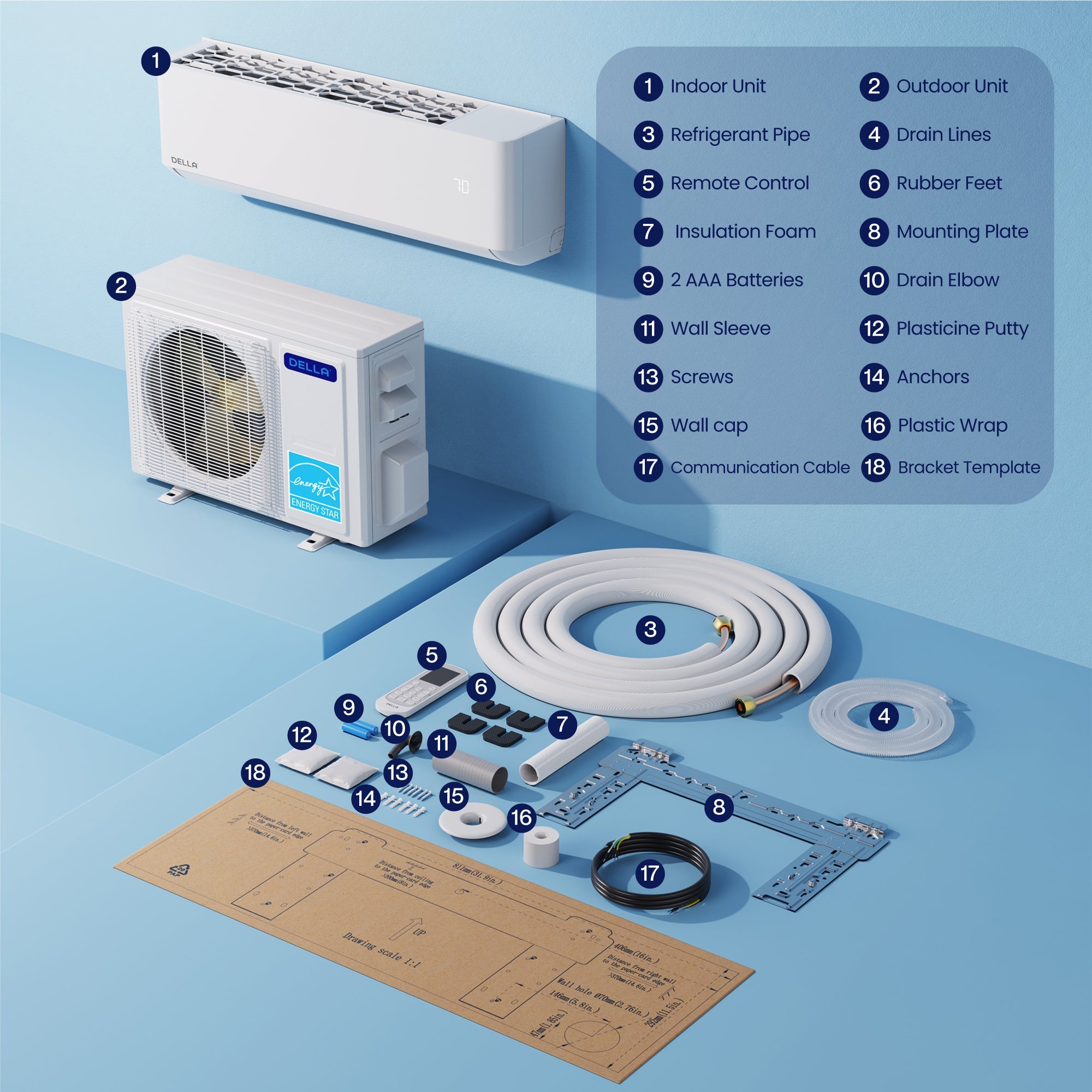 Optima Series 12000 BTU SEER2 22 Ultra Heat Mini-Split AC - Up to 550 Sq.Ft.