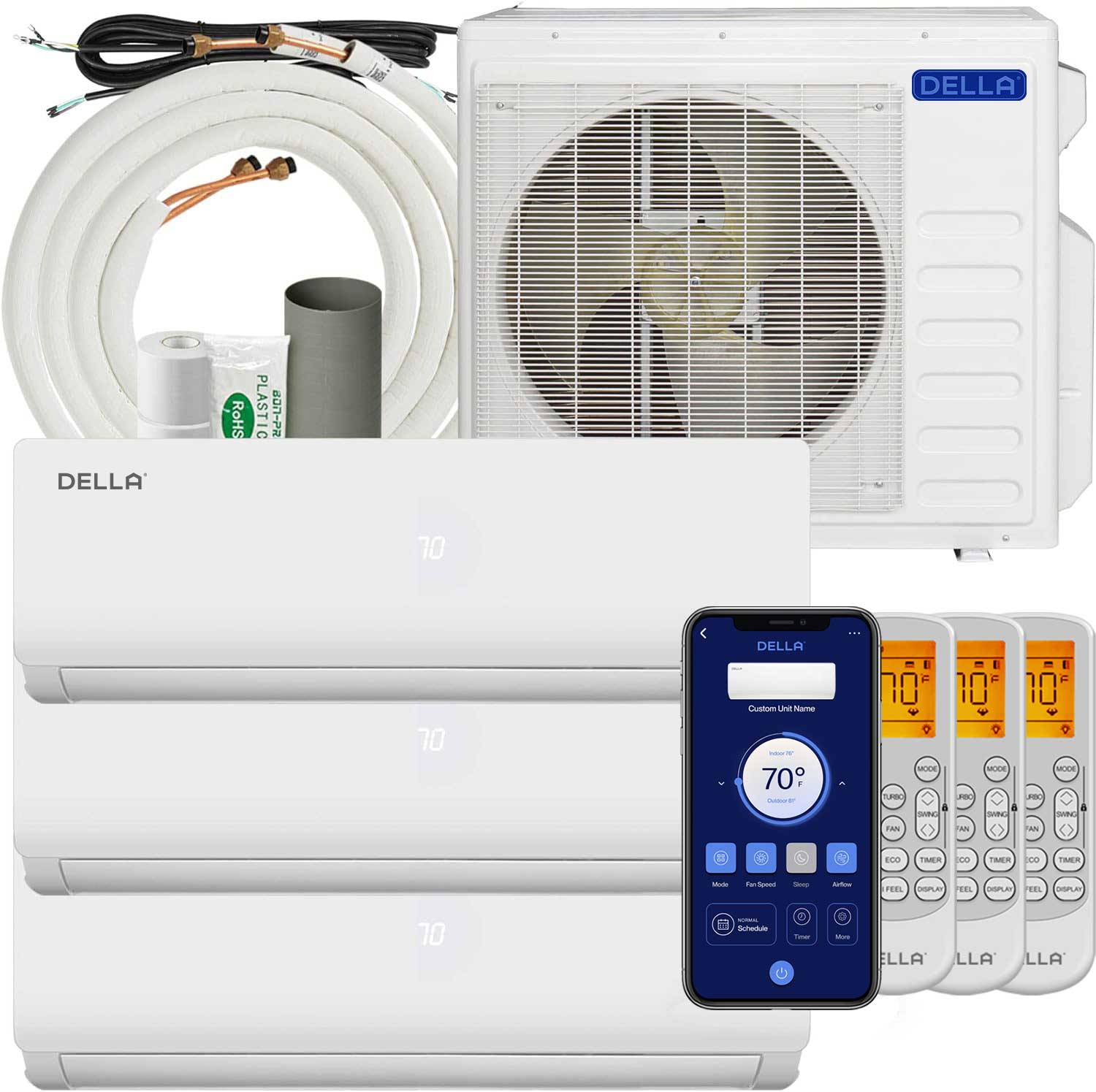 Vario Series 27000 BTU Tri-Zone Mini Split AC (9K+12K+12K) – Up to 1500 Sq.Ft.