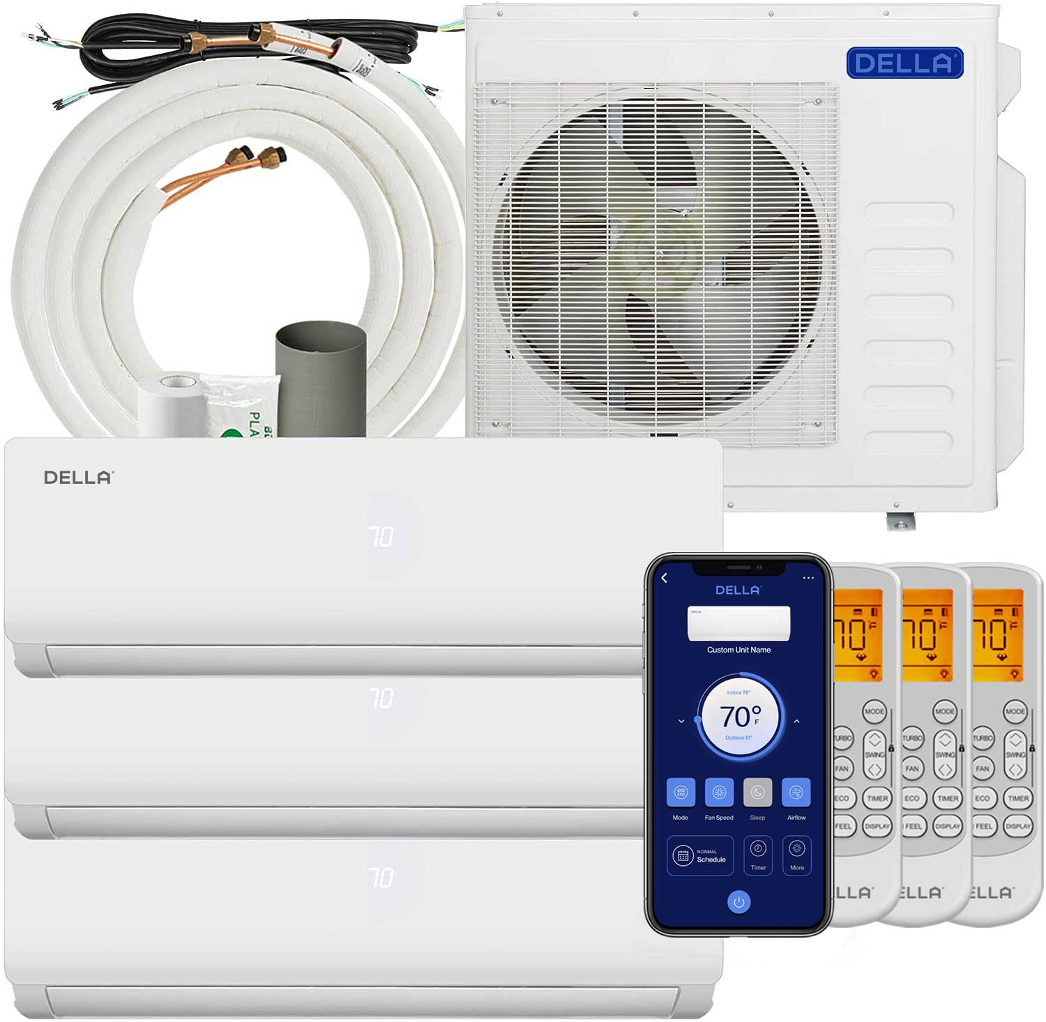 Vario Series 36000 BTU Tri-Zone Mini Split AC (9k+9K+12K) – Up to 1350 Sq.Ft.