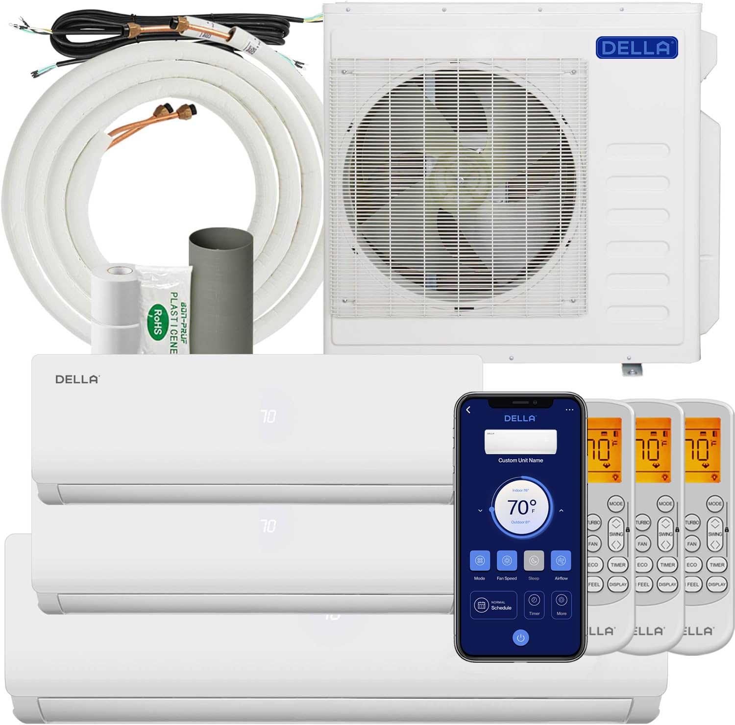 Vario Series 36000 BTU Tri-Zone Mini Split AC (9K+9K+24K) – Up to 2300 Sq.Ft.