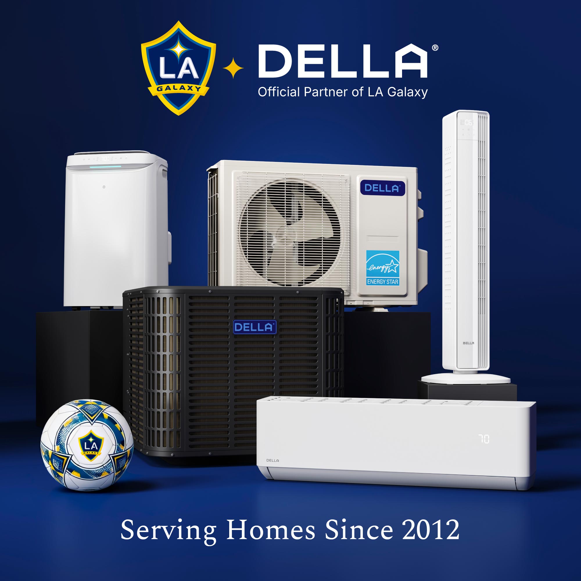 DELLA14000 BTU Inverter Ultra Quiet Portable AC with Remote & App Control, Dehumidifier, Fan & Sleep Mode, Cools Up To 450 Sq. Ft.