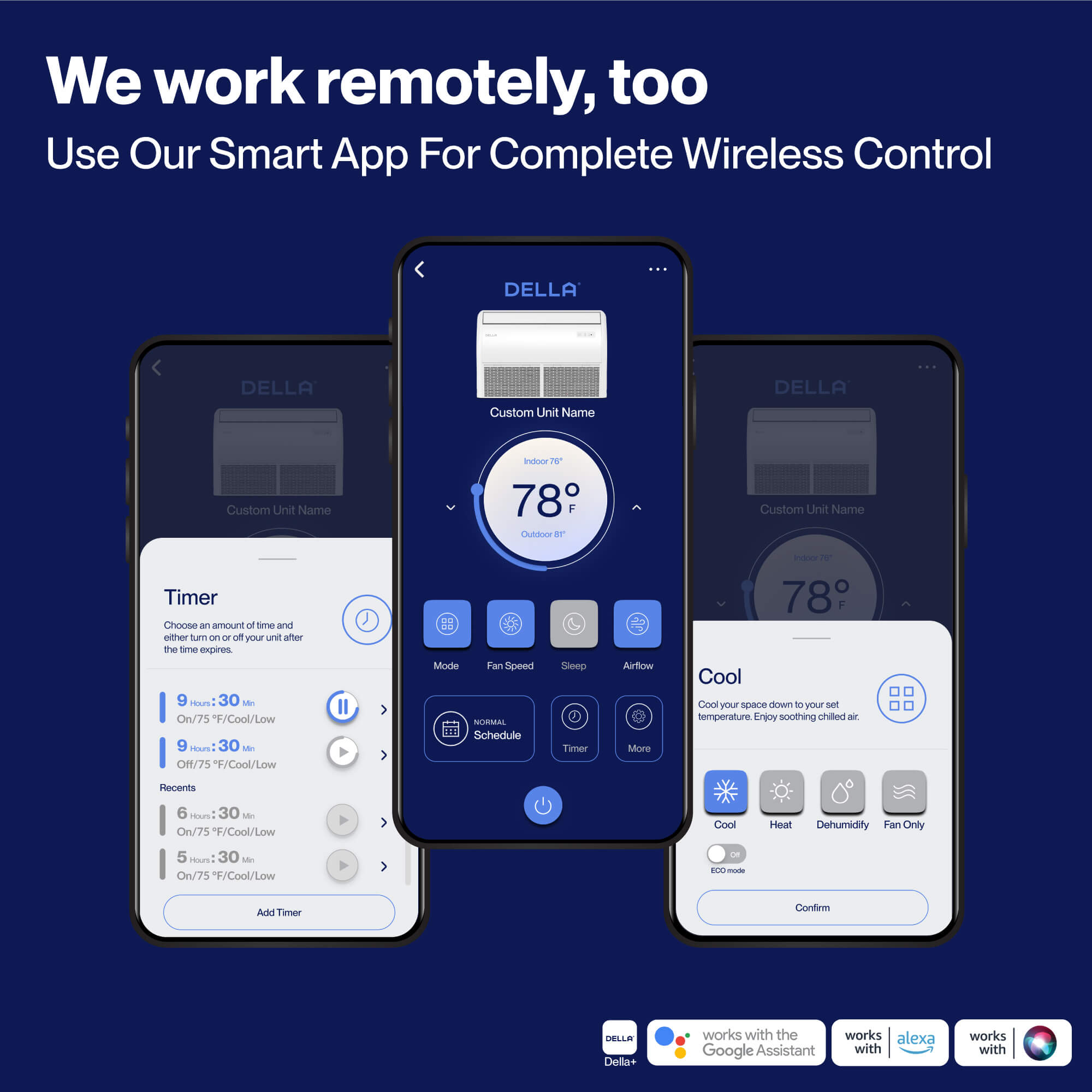 DELLA 22200 BTU 20 SEER2 Floor Ceiling Mini Split AC - Up to 1500 Sq. Ft.