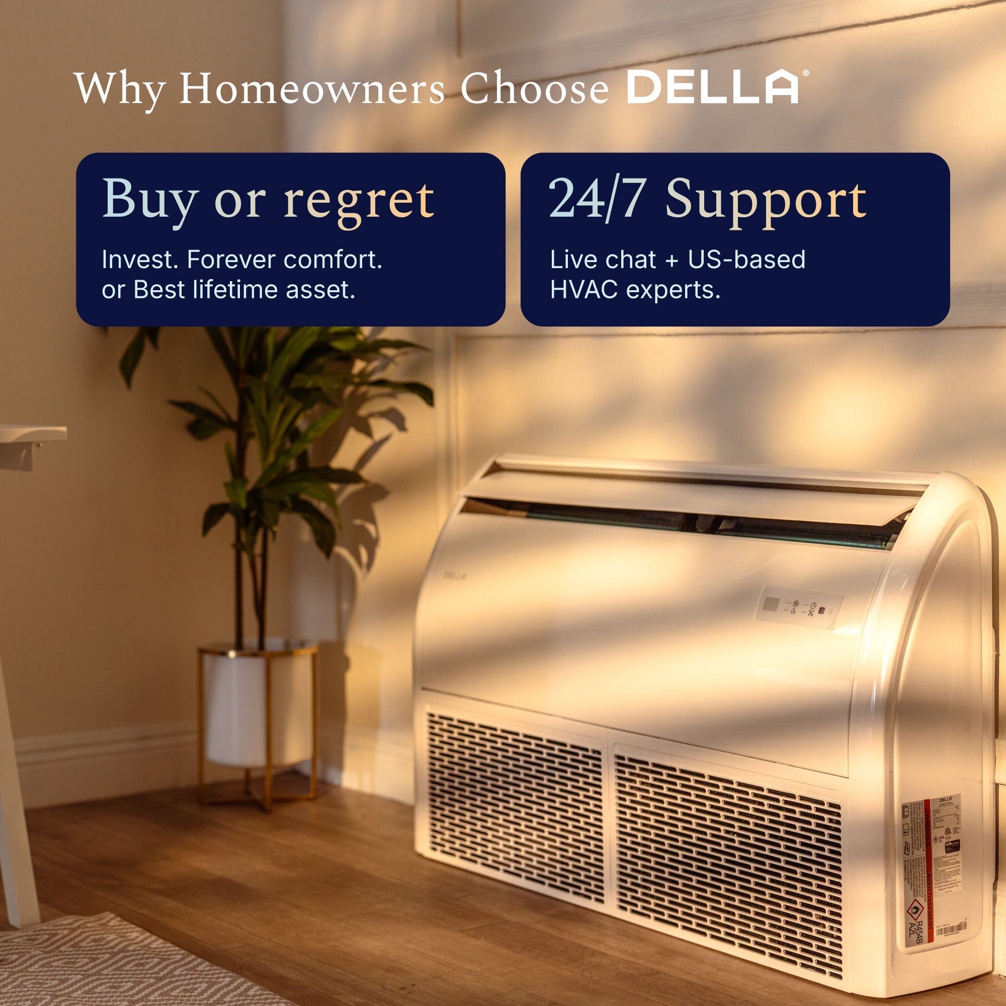 DELLA 18000 BTU 20.5 SEER2 Floor Mounted Mini Split AC - Up to 1000 Sq. Ft.