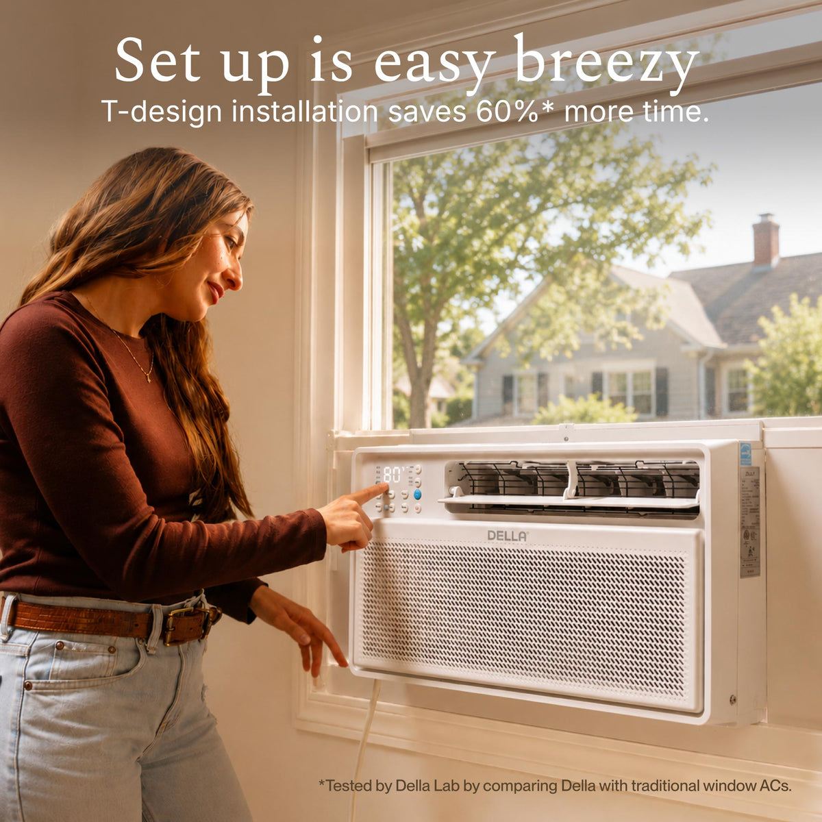 DELLA Miri Series 10000 BTU Smart Inverter Window Air Conditioner Ultra Quiet AC Unit Cools up to 440 Sq.Ft.