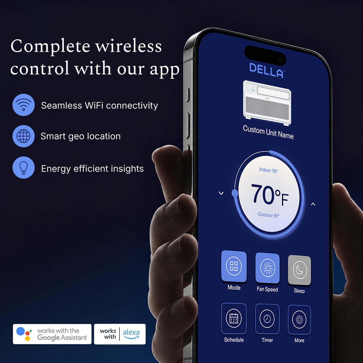 DELLA Miri Series 10000 BTU Smart Inverter Window Air Conditioner Ultra Quiet AC Unit Cools up to 440 Sq.Ft.