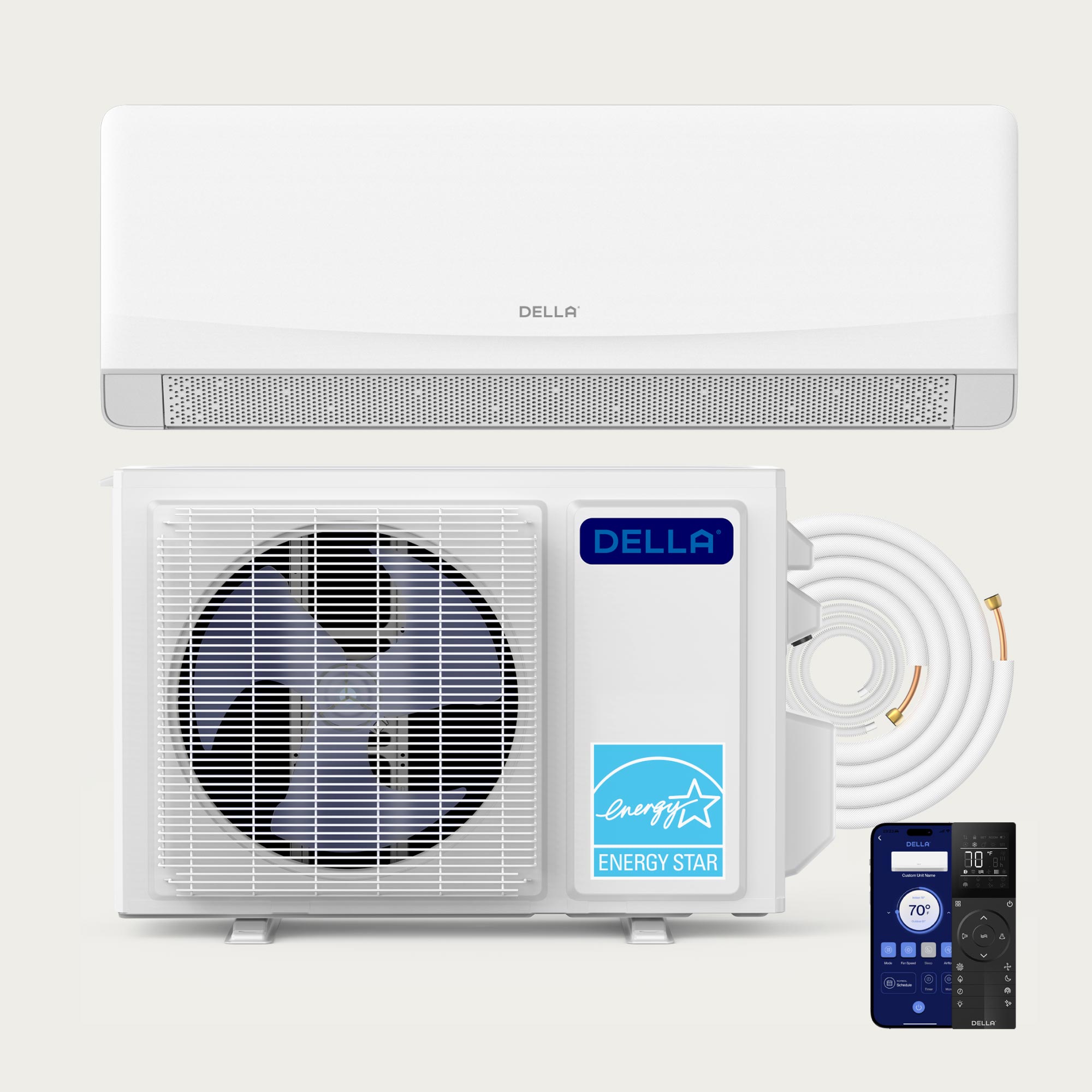 DELLA Serena CloudAir Series 9000 BTU 22 SEER2 Mini Split Heat Pump AC - Up to 400 Sq.Ft.