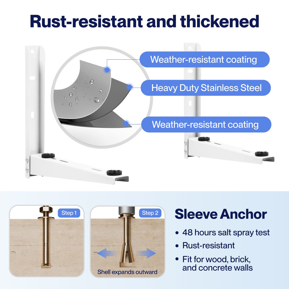 DELLA mini split rust-resistant wall bracket