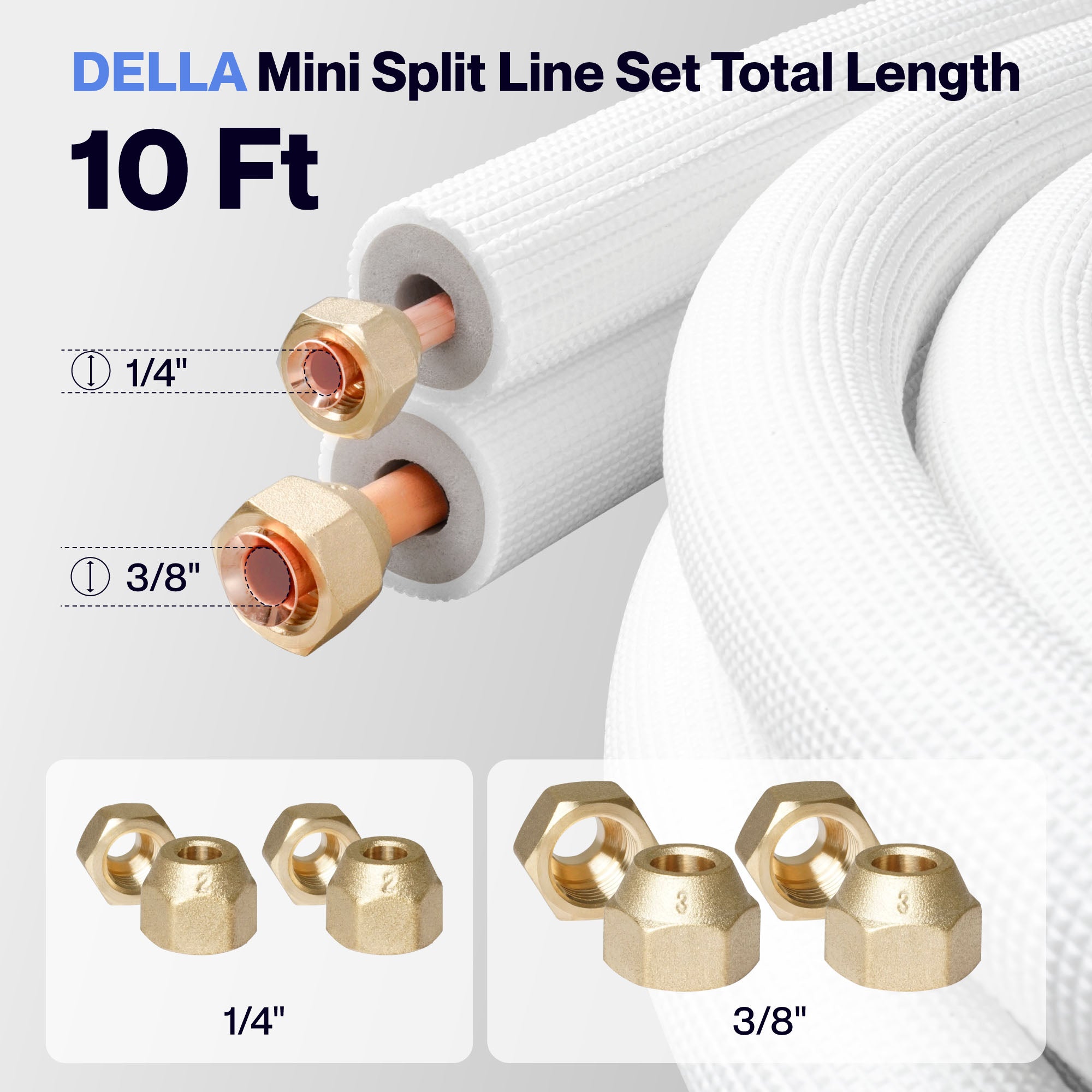 #size_10ft line set 3/8" & 1/4"o.d. copper pipes tubing