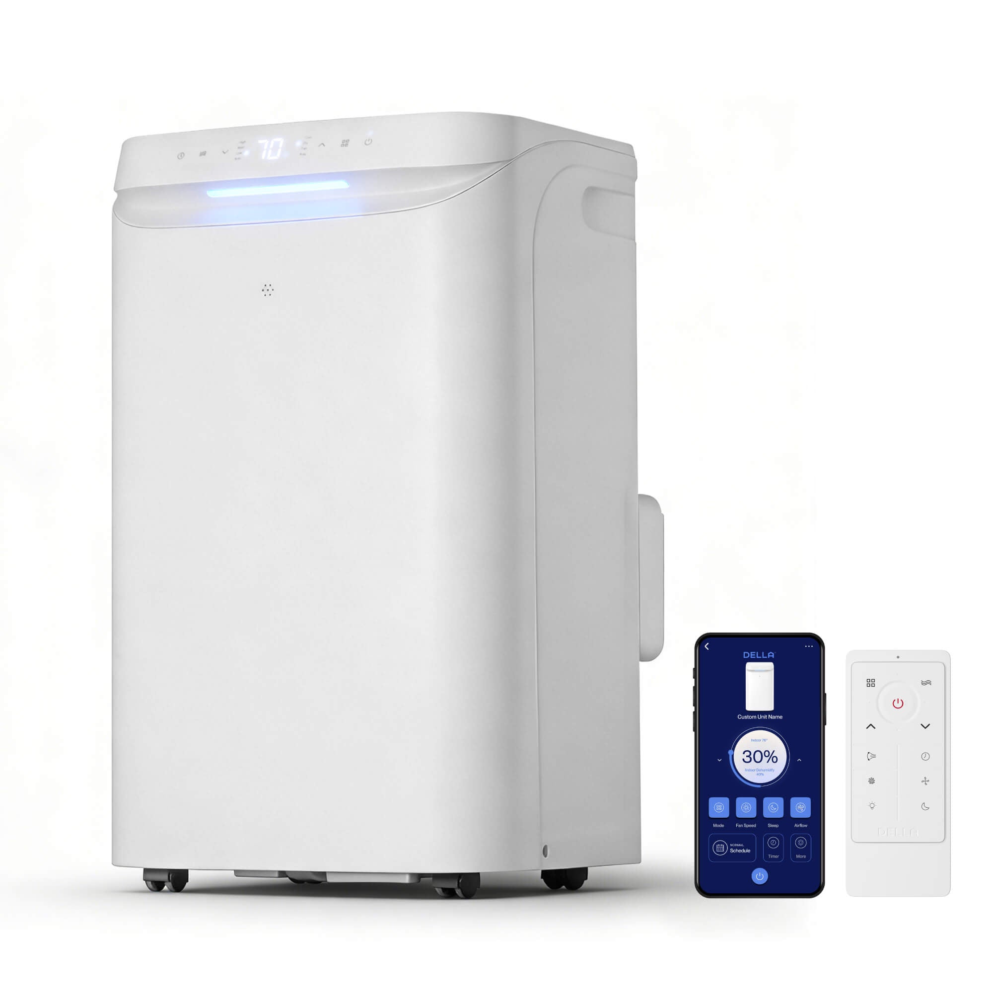 DELLA 14,000 BTU Drainage-Free Portable Air Conditioner for Rooms Up to 290 Sq. Ft.