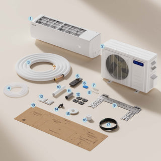 DELLA Econo Series 35000 BTU 17 SEER2 Mini Split Heat Pump AC - Up to 2500 Sq.Ft.