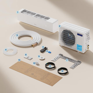 DELLA Serena Series 18000 BTU 22 SEER2 Mini-Split Heat Pump AC - Up to 1000 Sq.Ft.
