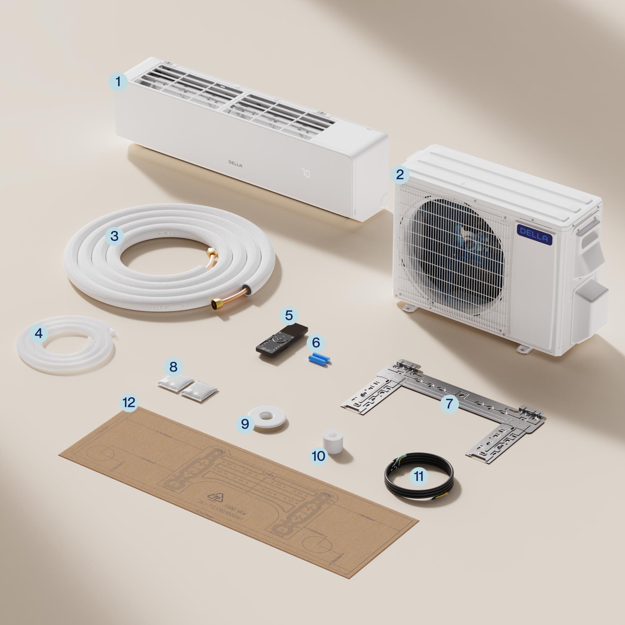 DELLA Serena Series 9000 BTU 22 SEER2 Mini-Split Heat Pump AC - Up to 400 Sq.Ft.
