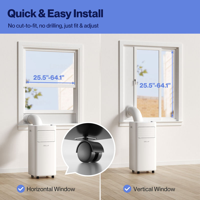 DELLA Traverse Series 10000 BTU Smart WiFi Enabled Portable AC with Heat/Remote/App Control, Cools Up To 250 Sq. Ft.