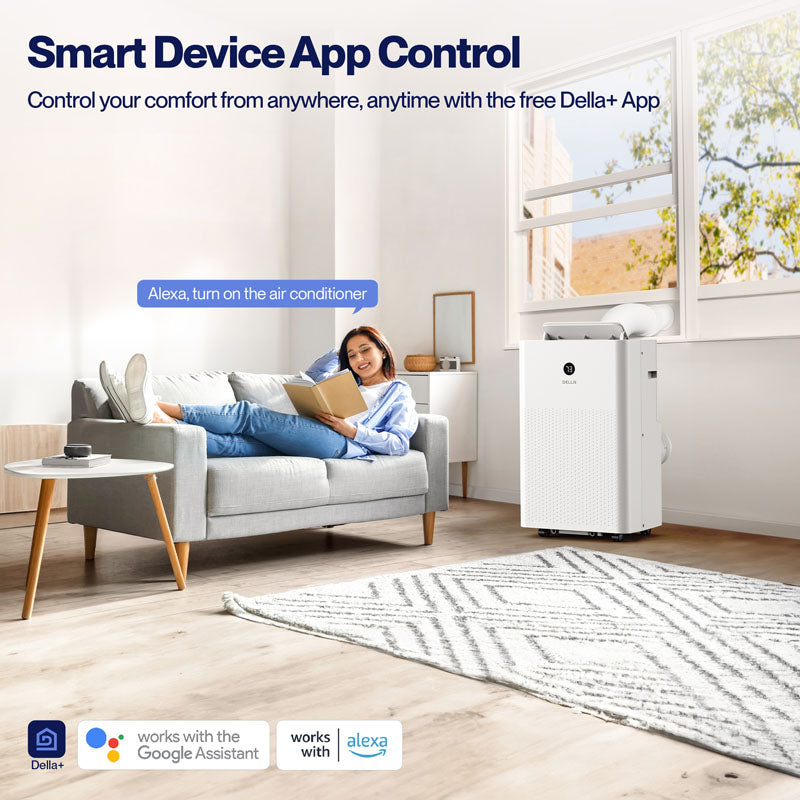 DELLA Traverse Series 14,000 BTU Smart WiFi Enabled Portable Air Conditioner, Cools Up To 400 Sq.Ft.