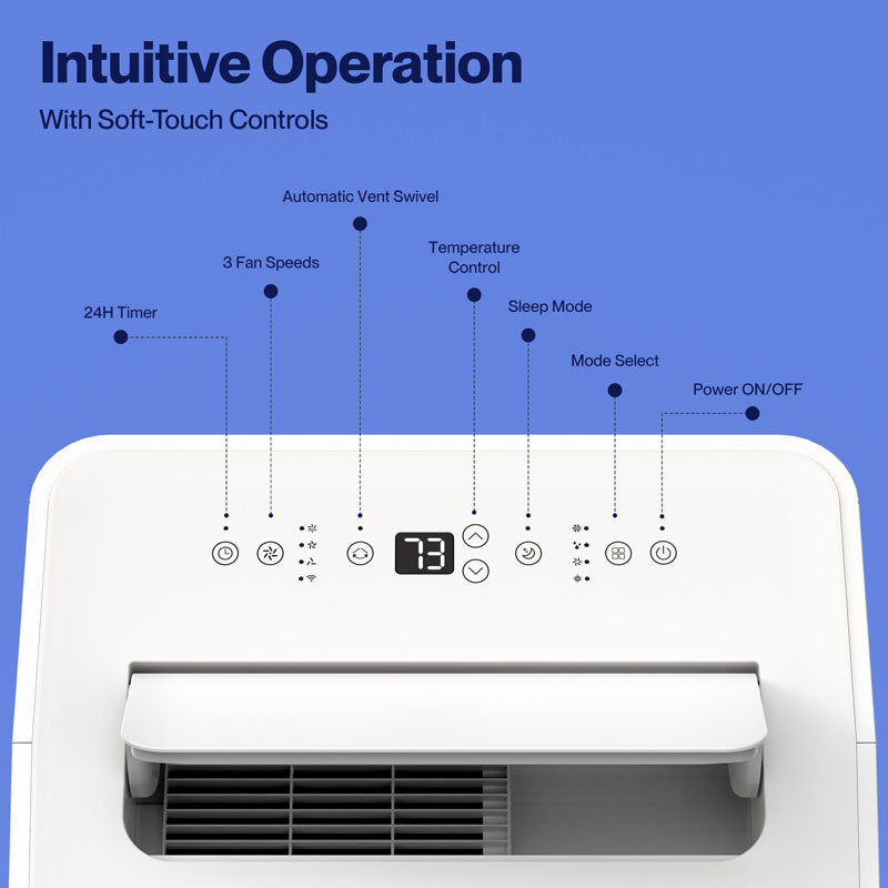 DELLA Traverse Series 14,000 BTU Smart WiFi Enabled Portable Air Conditioner, Cools Up To 400 Sq.Ft.