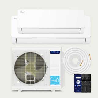DELLA Vita Series 28000 BTU Dual Zone Mini Split AC (12K+18K) - Up to 1550 Sq.Ft.