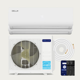 DELLA Vario Series 28000 BTU Dual Zone Mini Split AC with R-454B (12k+12k) -Up to 1100 Sq.Ft.