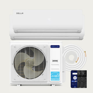 DELLA Vario Series 35000 BTU Dual Zone Mini Split AC with R-454B (9K+24K) - Up to 1900 Sq.Ft.