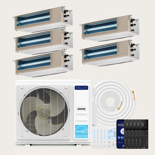 DELLA 41000 BTU Five Zone Concealed Ducted Mini Split Heat Pump AC (9K + 9K + 9K + 9K + 9K)