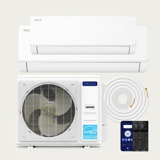DELLA Vita Series 42000 BTU Dual Zone Mini Split AC (18K+24K) - Up to 2500 Sq.Ft.