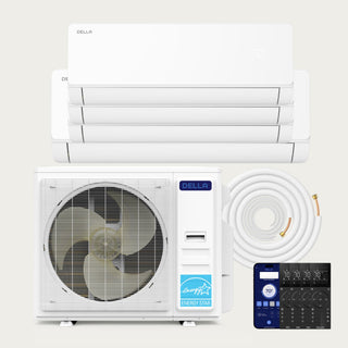 DELLA Vita Series 42000 BTU Quad Zone Mini Split AC (9K+9K+9K+18K) - Up to 2200 Sq.Ft.