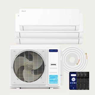 DELLA Vita Series 42000 BTU Tri-Zone Mini Split AC (9K+18K+18K) - Up to 2400 Sq.Ft.
