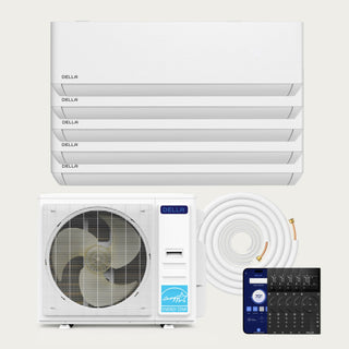 DELLA Optima Series 42000 BTU Five Zone Mini Split AC with R-454B (9K+9K+12k+12K+12k) - Up to 2450 Sq.Ft.