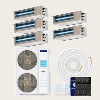 DELLA 48000 BTU Five Zone Concealed Ducted Mini Split Heat Pump AC (9K + 9K + 9K + 9K + 9K)
