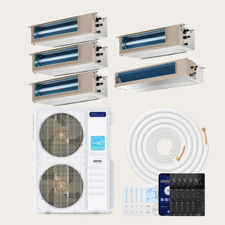 DELLA 55000 BTU Five Zone Concealed Ducted Mini Split Heat Pump AC (9K + 9K + 9K + 9K + 24K)