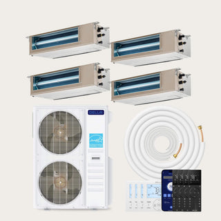 DELLA 55000 BTU Quad Zone Concealed Ducted Mini Split Heat Pump AC (9K + 18K + 18K + 18K)