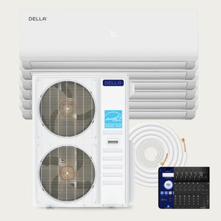 DELLA Vario Series 55000 BTU Six Zone Mini Split AC (9K+9K+9K+9K+9K+12K) - Up to 2550 Sq.Ft.