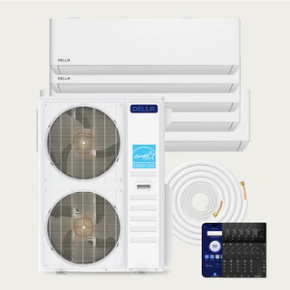 DELLA Optima Pro CloudAir Series 48000 BTU Five Zone Mini Split AC (6K+6K+6K+9K+24K) - Up to 2800 Sq.Ft.