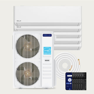 DELLA Optima Pro CloudAir Series 48000 BTU Five Zone Mini Split AC (9K+9K+9K+9K+9K) - Up to 2000 Sq.Ft.