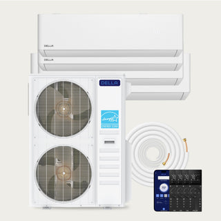 DELLA Optima Pro CloudAir Series 48000 BTU Quad Zone Mini Split AC (9K+9K+9K+24K) - Up to 2700 Sq.Ft.
