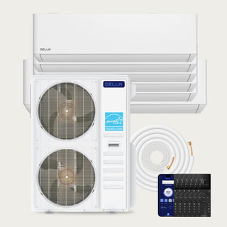DELLA Optima Pro CloudAir Series 48000 BTU Six Zone Mini Split AC (6K+6K+6K+6K+9K+12K) - Up to 2150 Sq.Ft.