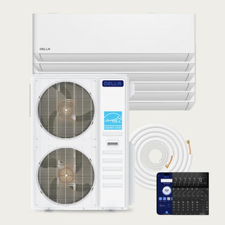 DELLA Optima Pro CloudAir Series 48000 BTU Six Zone Mini Split AC (6K+6K+9K+9K+9K+9K) - Up to 2200 Sq.Ft.