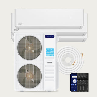 DELLA Optima Pro CloudAir Series 48000 BTU Tri-Zone Mini Split AC (6K+18K+24K) - Up to 2800 Sq.Ft.