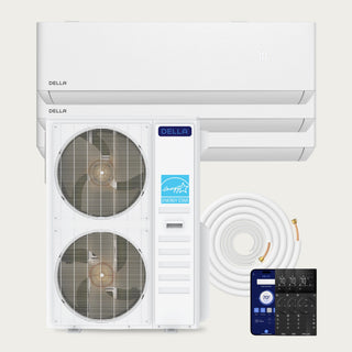 DELLA Optima CloudAir Series 55000 BTU Tri-Zone Mini Split AC (18K+18K+18K) - Up to 3000 Sq.Ft.