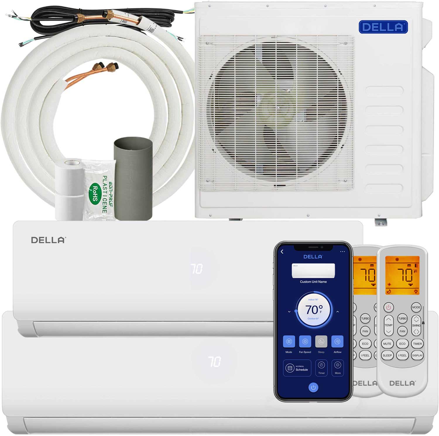 Vario Series 36000 BTU Dual Zone Mini Split AC (12K + 18K)- Up to 1550 Sq.Ft.