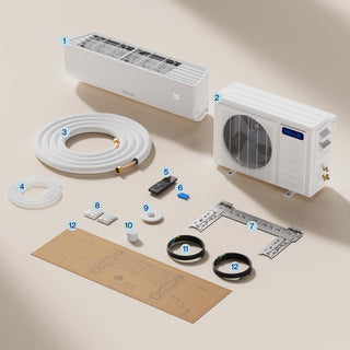 DELLA Motto Series 9100 BTU 20.5 SEER2 Mini Split Heat Pump AC - Up to 400 Sq.Ft.