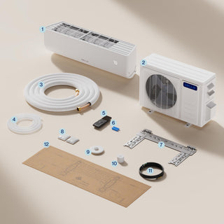 DELLA Motto Series 23000 BTU 19 SEER2 Mini Split Heat Pump AC – Up to 1500 Sq.Ft.