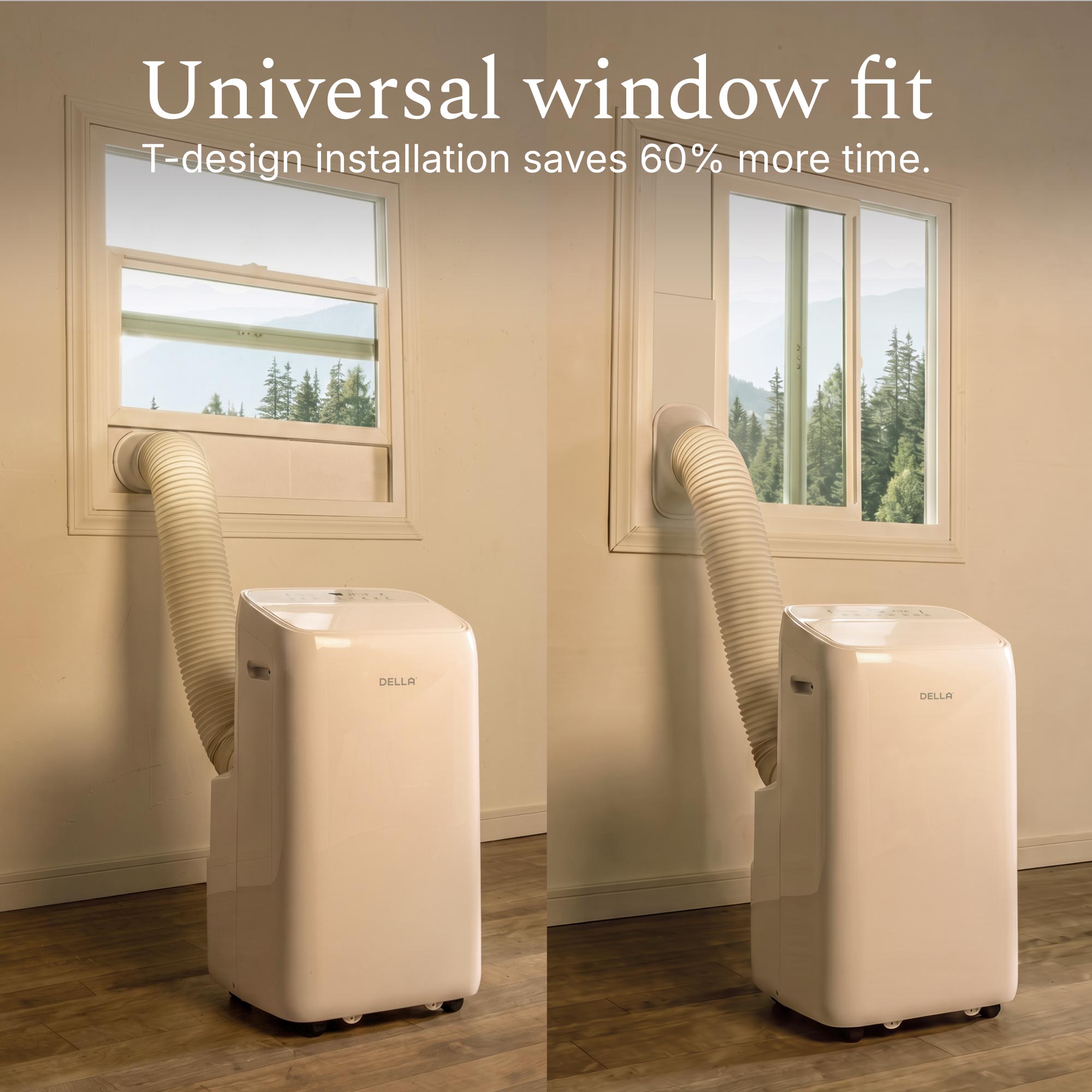 DELLA14000 BTU Inverter Ultra Quiet Portable AC with Remote & App Control, Dehumidifier, Fan & Sleep Mode, Cools Up To 450 Sq. Ft.