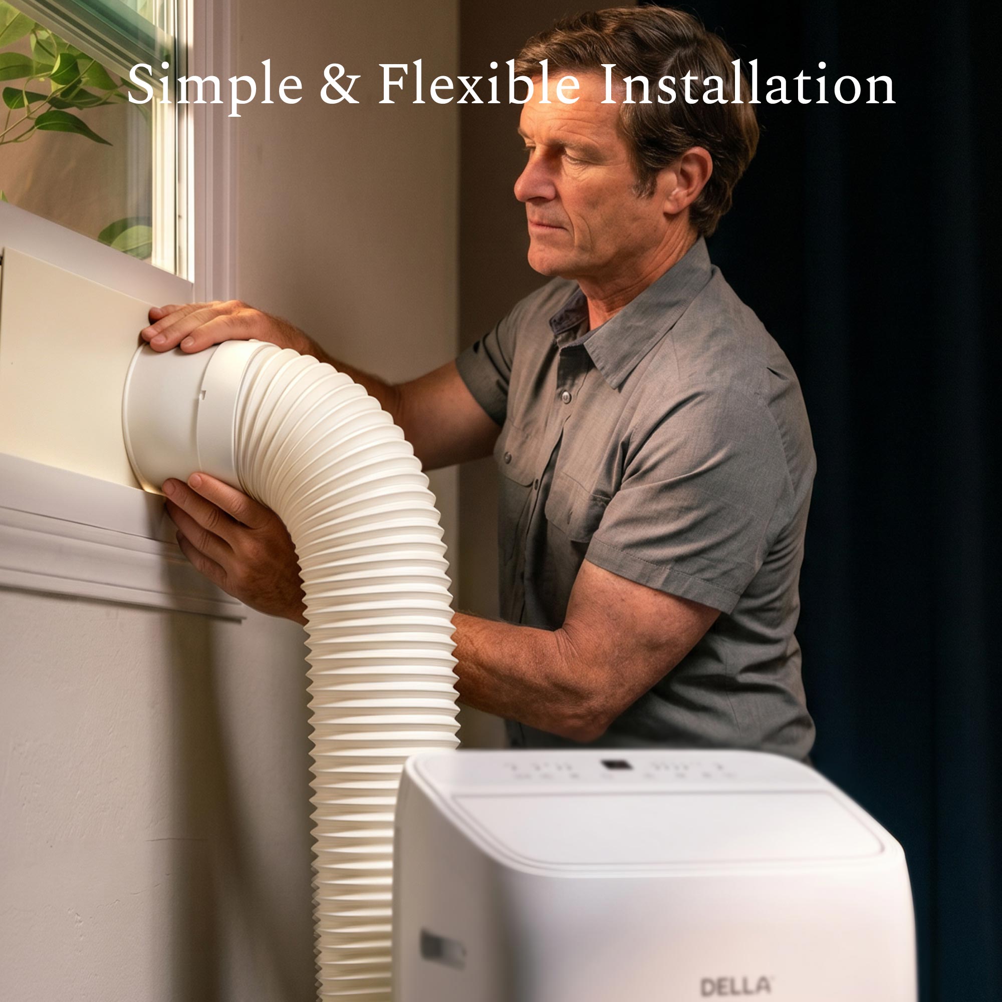 DELLA14000 BTU Inverter Ultra Quiet Portable AC with Remote & App Control, Dehumidifier, Fan & Sleep Mode, Cools Up To 450 Sq. Ft.