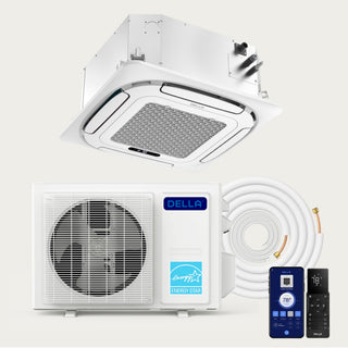 DELLA 9,500 BTU 23 SEER2 Ceiling Cassette Ductless Mini Split AC - Up to 400 Sq.Ft.